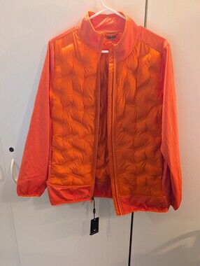 Maelreg Boys Size 18 Lightweight Quilted Orange Full Zip Performance Jacket NWT